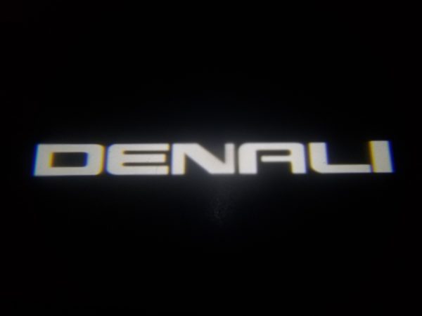 White GMC Denali LED Courtesy Logo Lights - Lumenz 100945
