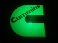 Green Cummins LED Courtesy Logo Lights - Lumenz 101022