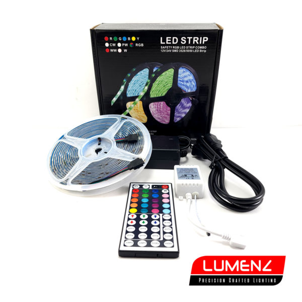 Lumenz Chromatic 300-LED Strip Lights, 5M, 12V/110V AC - RGB